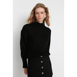 Trendyol Black Soft Textured Basic Knitwear Sweater