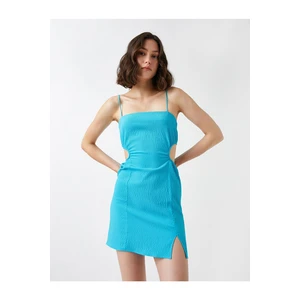 Koton Mini Dress with thin straps and slits at the window detail.