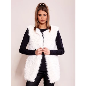 Women´s vest made of ecru fur