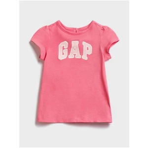 Růžové holčičí baby šaty GAP Logo v-g drs