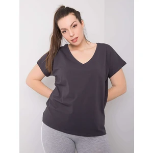 Graphite women's plus size V-neck t-shirt