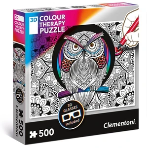 Clementoni Puzzle 3D Colour therapy 500 dílků Sova