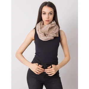 Dark beige polka dot scarf with an application