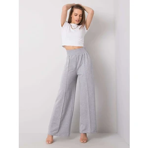 RUE PARIS Gray melange cotton sweatpants