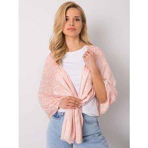 Peach scarf with an animal motif