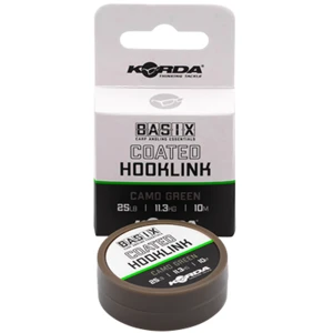 Korda náväzcová šnúra basix coated hooklink camo green 10 m - 25 lb 11,3 kg