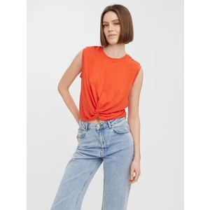 Červený crop top VERO MODA June - Dámské