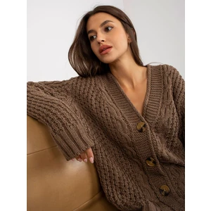 Brown knitted cardigan with buttons RUE PARIS