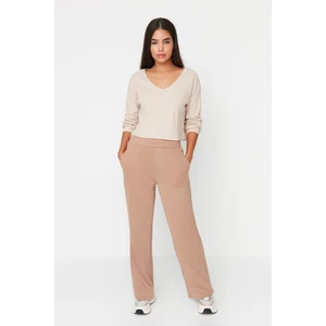 Trendyol Mink Wide Leg Scuba Pants