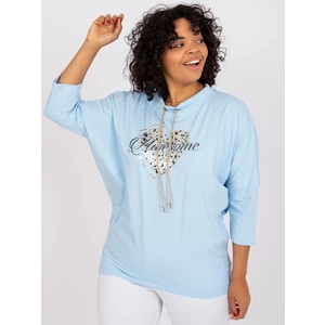 Light blue blouse of a larger size made of Eileen cotton