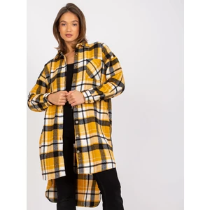 Yellow and black long shirt in Jolanta cotton