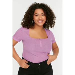 Trendyol Curve Lilac Zipper Knitted Blouse