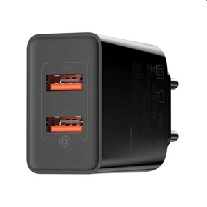 Baseus Speed Mini QC duálna USB-A nabíjačka 18W, čierna