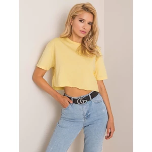 RUE PARIS Light yellow short t-shirt