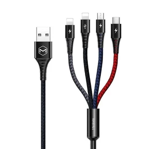 McDodo Armor Series adatkábel 4v1 - Lightning, MicroUSB, USB-C, Black