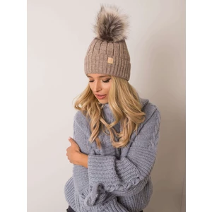 RUE PARIS Dark beige winter hat