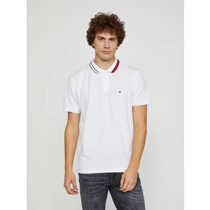 Bílé pánské polo triko Tommy Hilfiger Sophisticated Tipping - Pánské