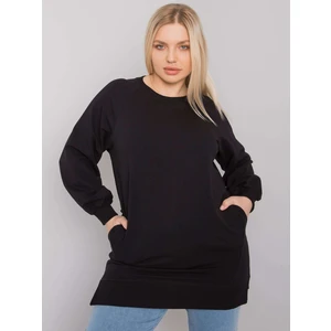 Women's black cotton sweatshirt of a larger size