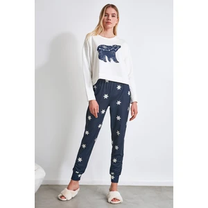 Trendyol Star Printed Knitted Pajamas Set