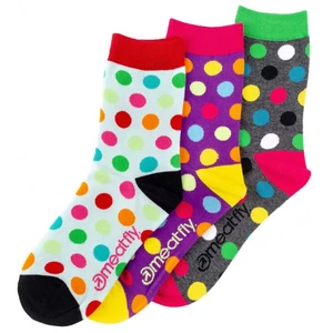 Meatfly 3 PACK - ponožky Light Regular Dots socks S19 Multi pack 36-39
