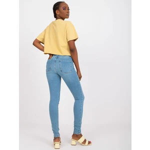 Blue women's skinny fit jeans from RUE PARIS