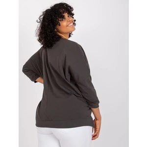 Cordelia khaki cotton plus size blouse