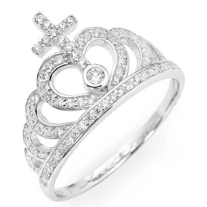 Amen Originální stříbrný prsten se zirkony Crowns AC2 58 mm