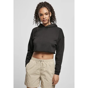 Dámská oversized Cropped Hoody černá