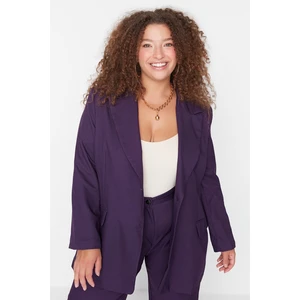 Trendyol Curve Purple Oversize Blazer Woven Jacket