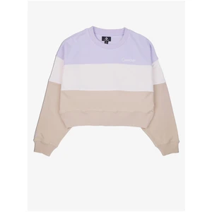 Purple Beige Women's Striped Sweatshirt Converse - Women