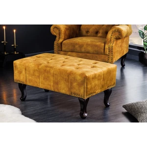 Chesterfield taburet MIDAS Dekorhome Horčicová,Chesterfield taburet MIDAS Dekorhome Horčicová