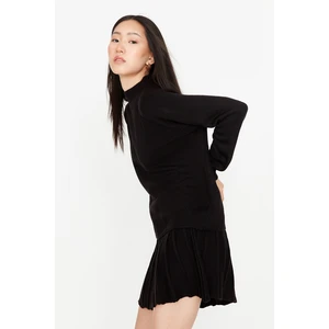 Trendyol Black Sweater, Frill Skirt, Knitwear Top-Upper Set