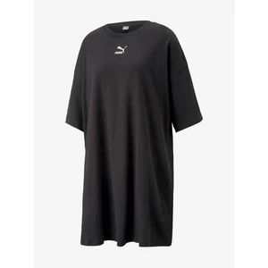 Black Womens Oversize Dress Puma CLASSICS Tee Dress PUMA Black - Women