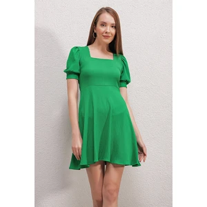 Bigdart 2339 Square Neck Knitted Dress - Green