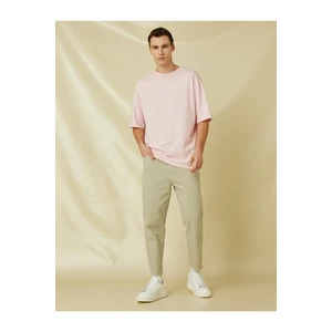 Koton Basic Gabardine Trousers with Button Detailed Pockets.