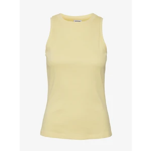 Light yellow womens ribbed basic tank top AWARE by VERO MODA Lavende - Women