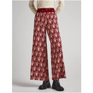 Red Women Patterned Wide Pants Pepe Jeans Galya - Women