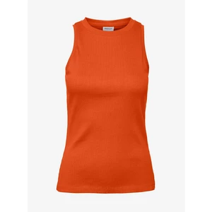 Oranžové dámské žebrované basic tílko AWARE by VERO MODA Lavender - Dámské