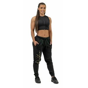 Nebbia High-Waist Joggers INTENSE Signature Black/Gold L Fitness spodnie