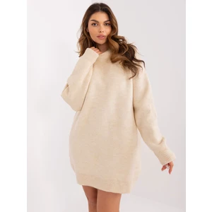 Light beige knitted mini dress from RUE PARIS