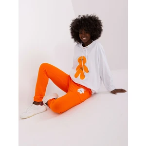 Ecru-Orange Jetted Tracksuit