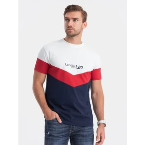 Ombre Men's cotton tricolor t-shirt with logo