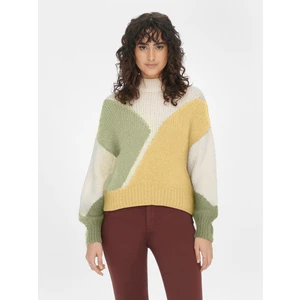 Yellow-cream patterned sweater JDY Killian - Women