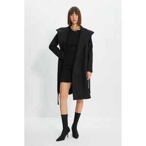 Trendyol Black Belted Oversize Wide Collar Cachet Coat