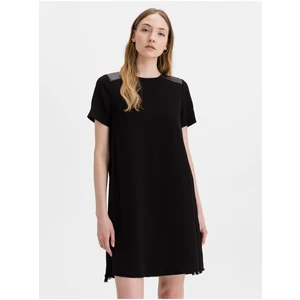 Šaty Karl Lagerfeld Dress W/ Pleated Back - Černá - 40