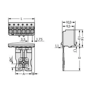 Konektor do DPS WAGO 2091-1102, 30.00 mm, pólů 2, rozteč 3.50 mm, 100 ks