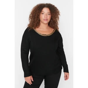 Trendyol Curve Plus Size Sweater - Black - Relaxed fit