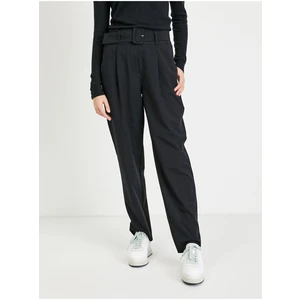 Black trousers with belt VILA Bilyana - Women