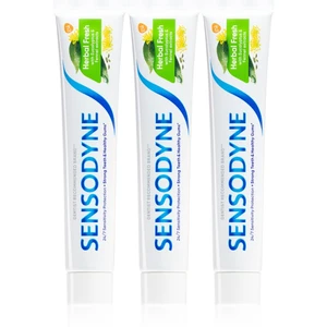 Sensodyne Herbal Fresh Trio zubná pasta s fluoridom 3 ks 3x75 ml