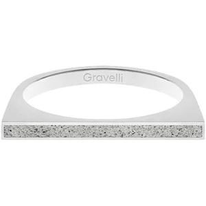 Gravelli Ocelový prsten s betonem One Side ocelová/šedá GJRWSSG121 53 mm